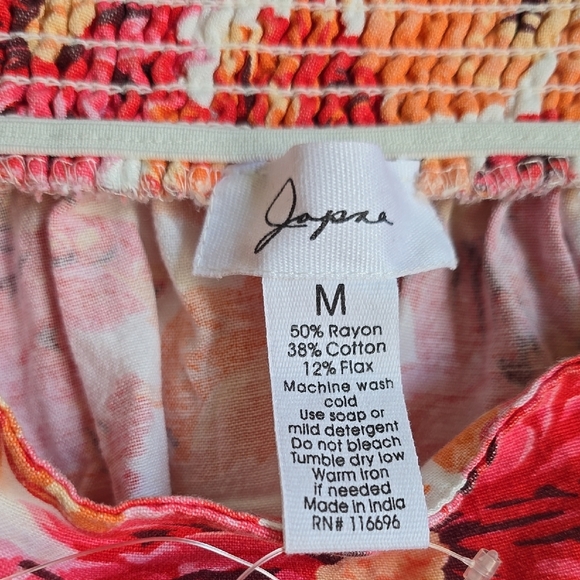 Pink and Red Smocked A-Line Midi Skirt - Picture 2 of 9